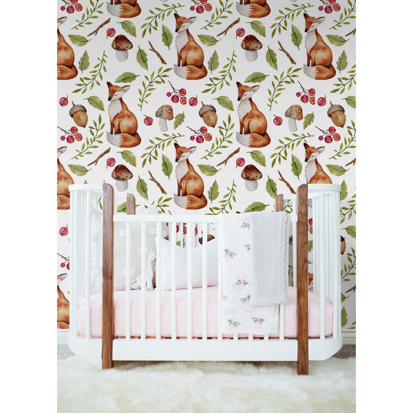 Fotobehang Rode vossen in de open plek