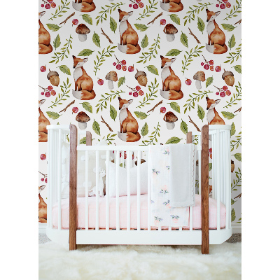 Fotobehang Rode vossen in de open plek