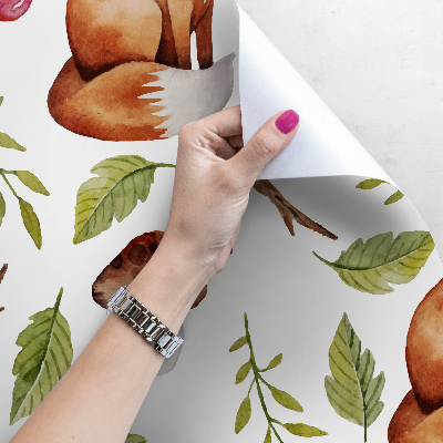 Fotobehang Rode vossen in de open plek