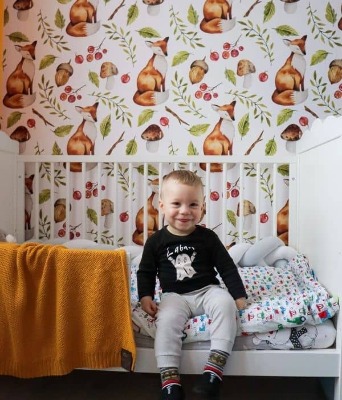 Fotobehang Rode vossen in de open plek