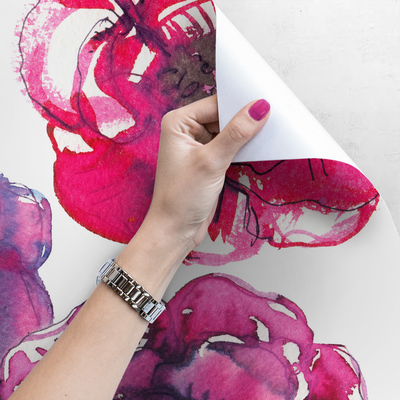 Fotobehang Rode rozen in aquarelstijl