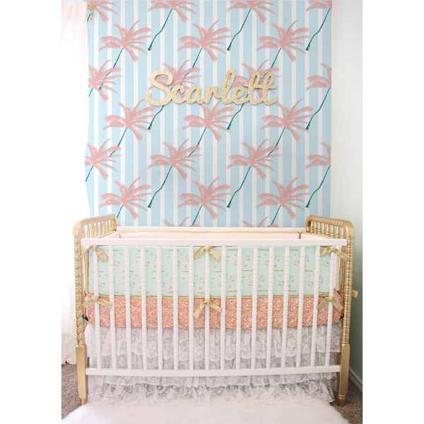 Fotobehang Magische roze palmbomen