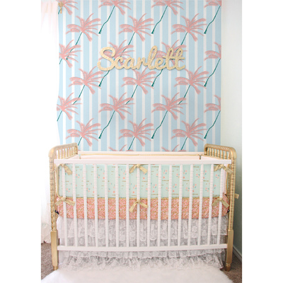 Fotobehang Magische roze palmbomen