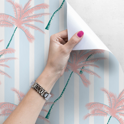 Fotobehang Magische roze palmbomen