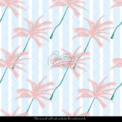 Fotobehang Magische roze palmbomen