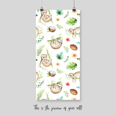 Fotobehang Schattige luiaards op de takken