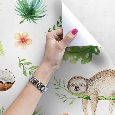 Fotobehang Schattige luiaards op de takken