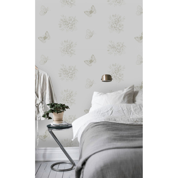 Fotobehang Heldere lentebloemen en vlinders