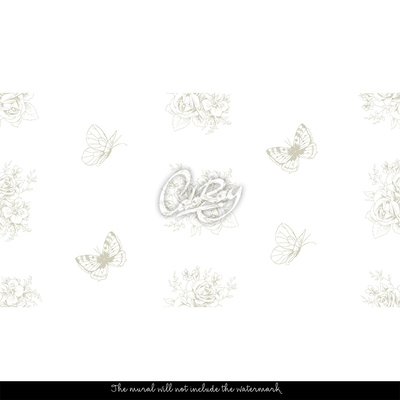 Fotobehang Heldere lentebloemen en vlinders