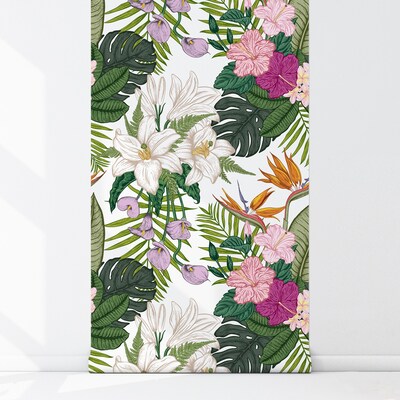 Fotobehang Een sprookjesachtig eiland vol bloemen