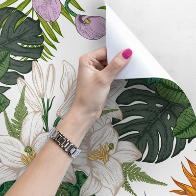 Fotobehang Een sprookjesachtig eiland vol bloemen