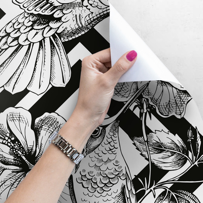 Fotobehang Kolibries tussen de Hibiscus