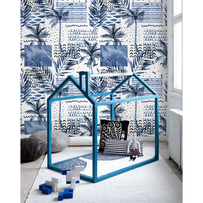 Fotobehang Koel palmblauw