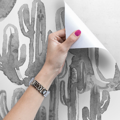 Fotobehang Grijze schaduwen van cactussen