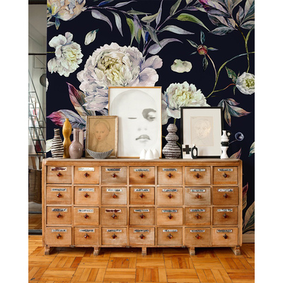 Fotobehang Een nacht die naar pioenrozen ruikt