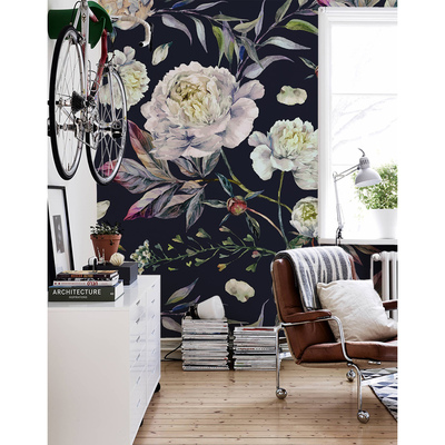 Fotobehang Een nacht die naar pioenrozen ruikt