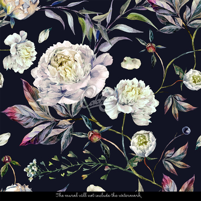 Fotobehang Een nacht die naar pioenrozen ruikt