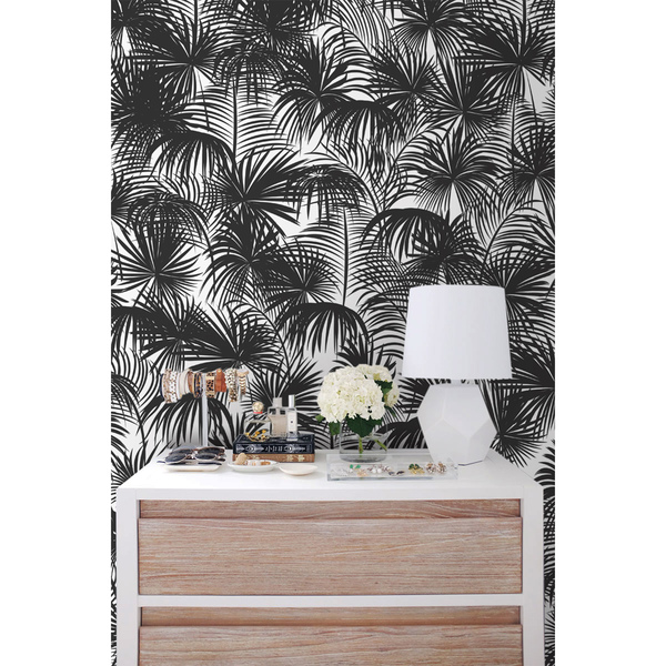 Fotobehang Verzachtende palmschaduw