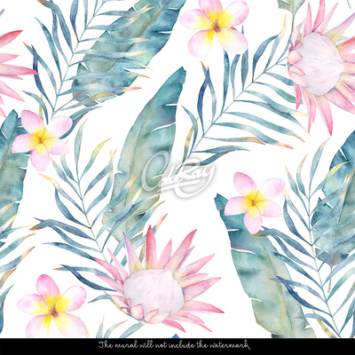 Fotobehang Verbeelding bedekt met bloemen