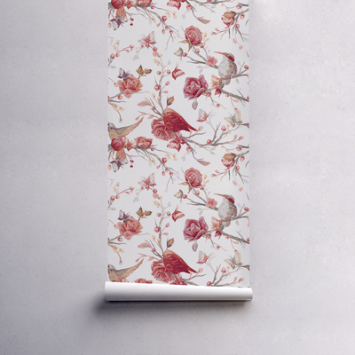 Fotobehang Lente rozentuin