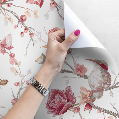 Fotobehang Lente rozentuin