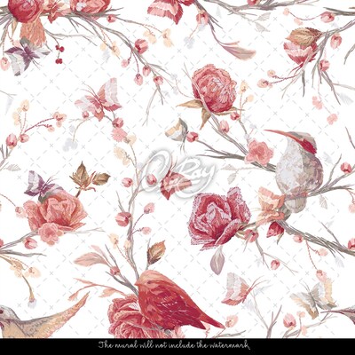 Fotobehang Lente rozentuin