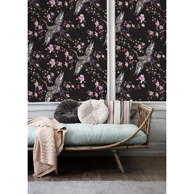 Fotobehang Chinese zilverreigers in bloemen