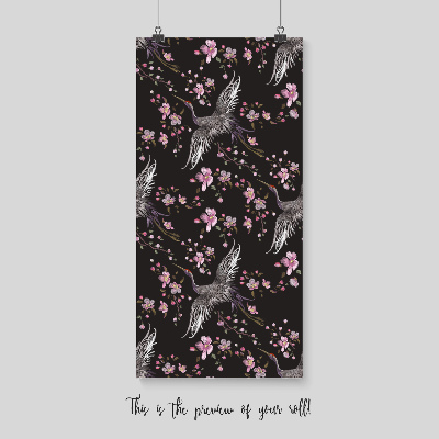 Fotobehang Chinese zilverreigers in bloemen