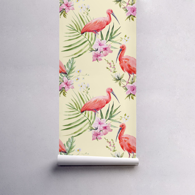 Fotobehang Charmante flamingo's