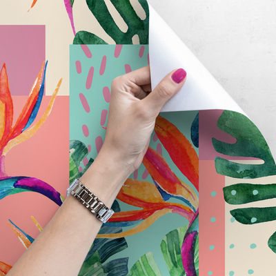 Fotobehang Regenboog tropische abstracties