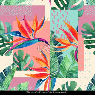 Fotobehang Regenboog tropische abstracties