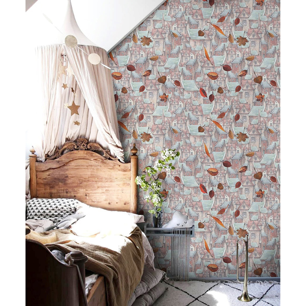 Fotobehang En de bladeren vielen van de bomen