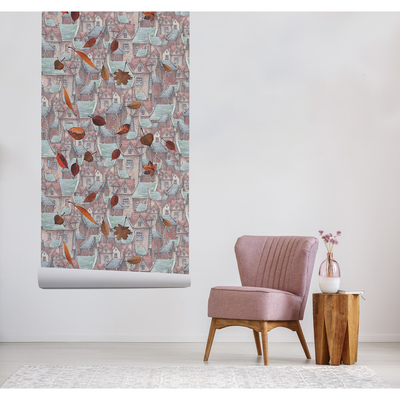 Fotobehang En de bladeren vielen van de bomen