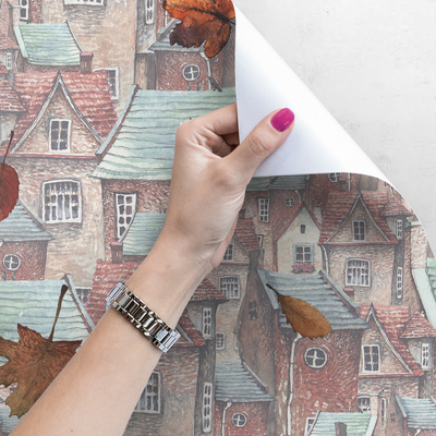 Fotobehang En de bladeren vielen van de bomen