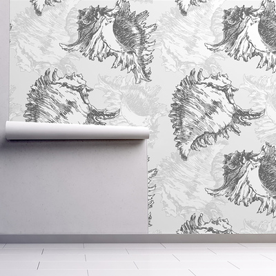 Fotobehang Het geluid van de zee, ingesloten in schelpen