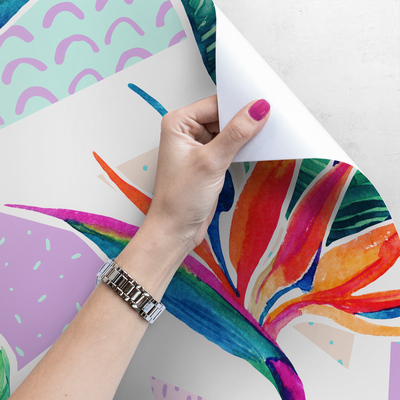 Fotobehang Jungle in boho-kleuren