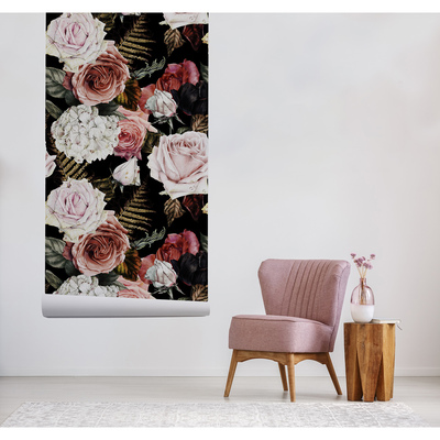 Fotobehang Een rustige avond in de rozentuin