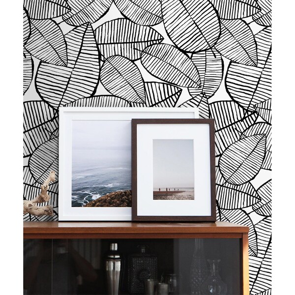 Fotobehang Zwarte bladeren