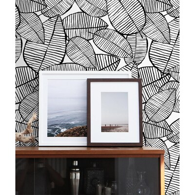 Fotobehang Zwarte bladeren