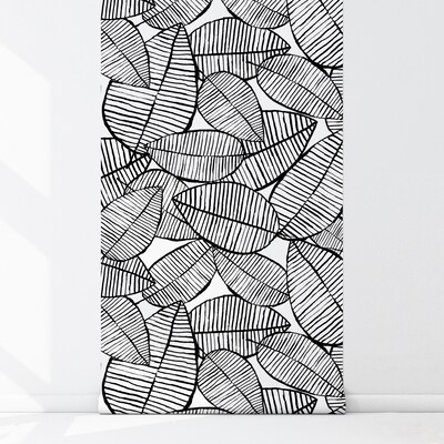 Fotobehang Zwarte bladeren