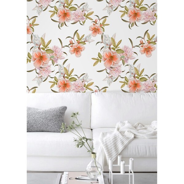 Fotobehang Lentebloemen op de twijgen