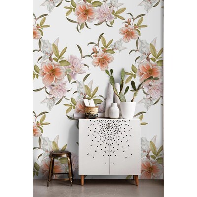 Fotobehang Lentebloemen op de twijgen