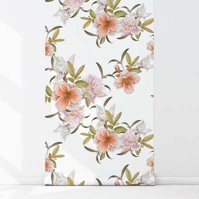 Fotobehang Lentebloemen op de twijgen