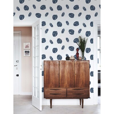 Fotobehang Miniatuur Monstera-bladeren