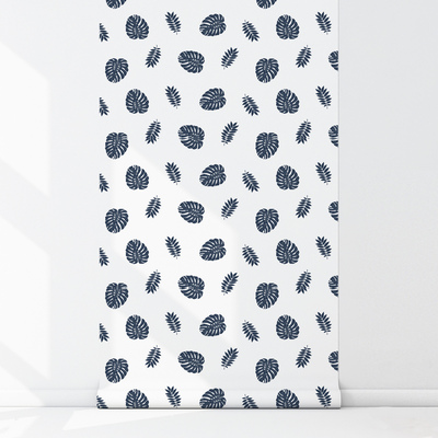 Fotobehang Miniatuur Monstera-bladeren