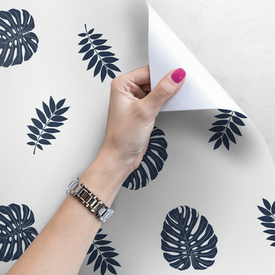 Fotobehang Miniatuur Monstera-bladeren