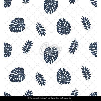 Fotobehang Miniatuur Monstera-bladeren