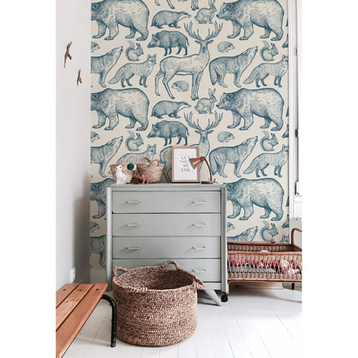 Fotobehang Bezoekende bosdieren