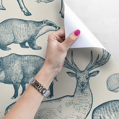 Fotobehang Bezoekende bosdieren