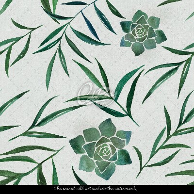 Fotobehang Charmante vetplanten in bladeren